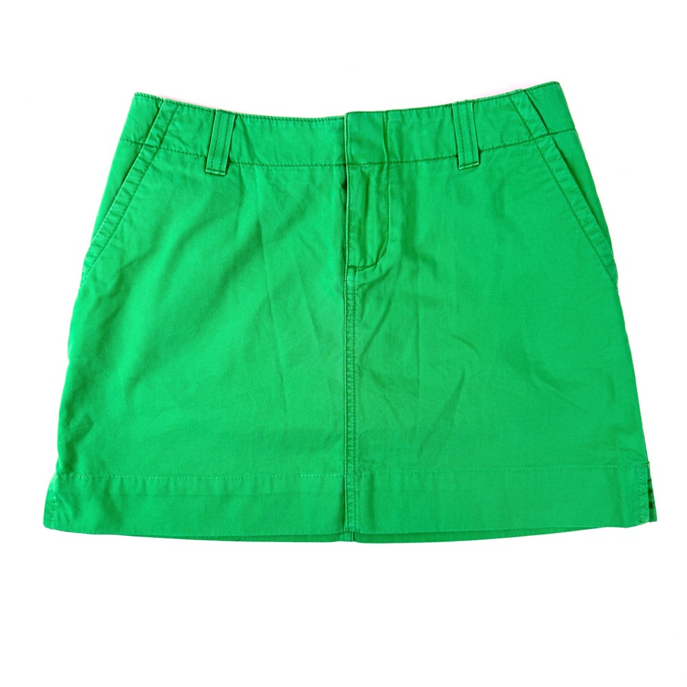 Vintage Y2K 00s Lilly Pulitzer Mini Skirt – Size 0 – Kelly Green – 100% Cotton